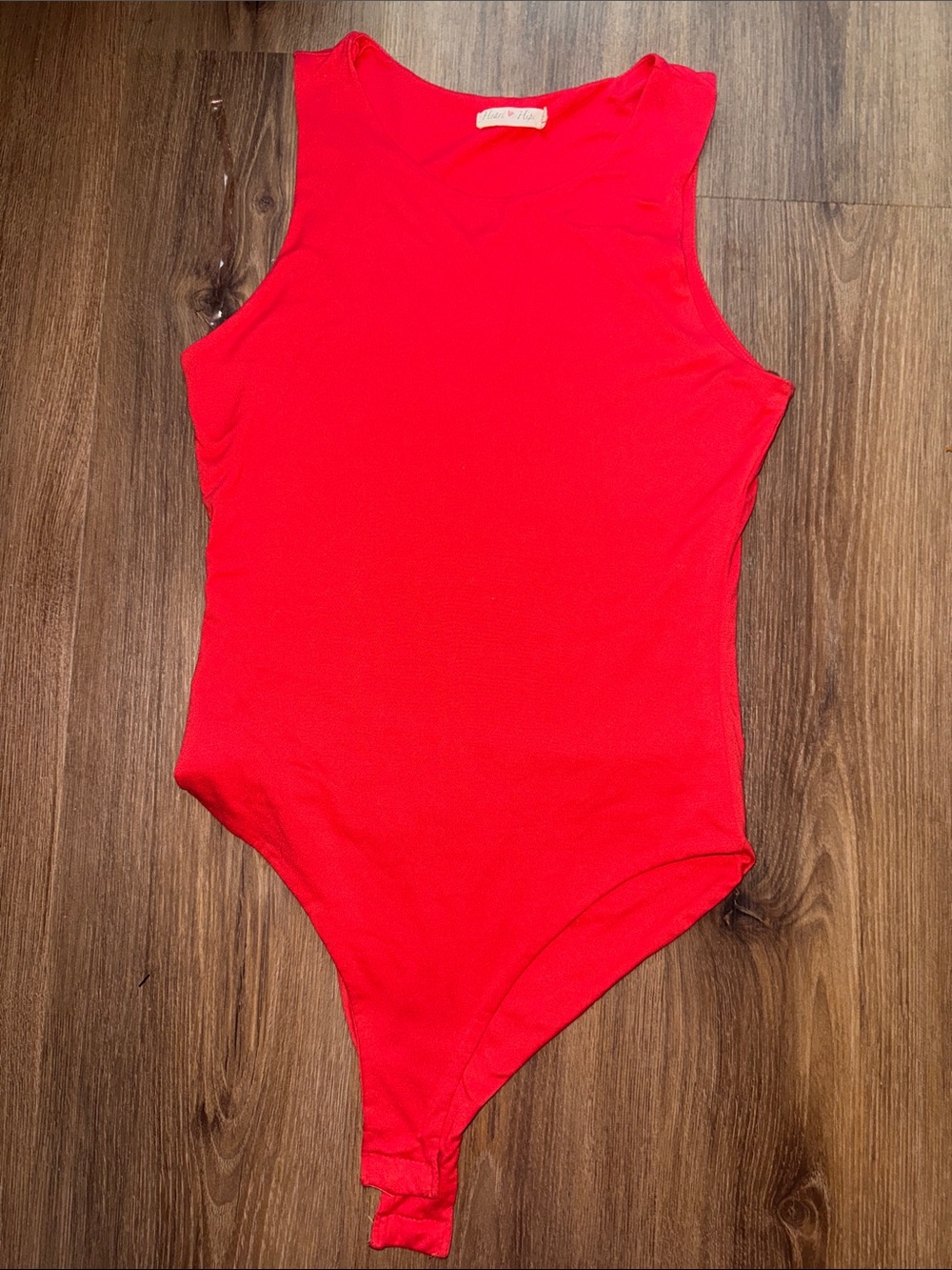 Heart Hips Bright Red Sleeveless Bodysuit